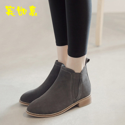 秋秋季短靴女平底復古馬丁靴女英倫風低跟裸靴切爾西靴子女靴單靴 賓如意馬丁靴型號【價格 圖片 品牌 報價】-蘇寧易購樸云服飾鞋帽專營店